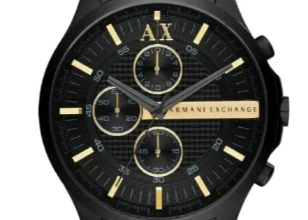 Armani Exchange Hampton AX2164 Men's Chronograph Watch – Black Dial with Black Stainless Steel Strap