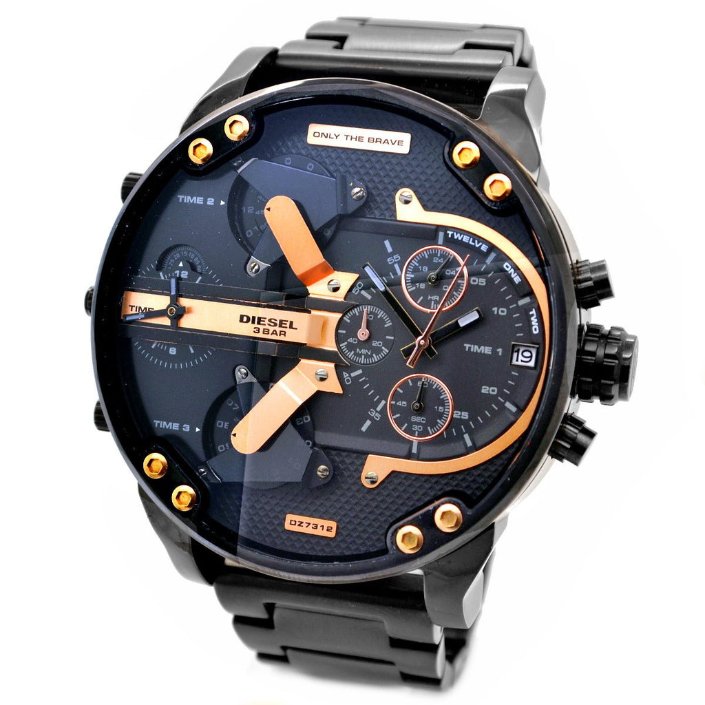 Diesel DZ7312 Big Daddy Chronograph Men's Watch – Black Dial & Black Stainless Steel Strap