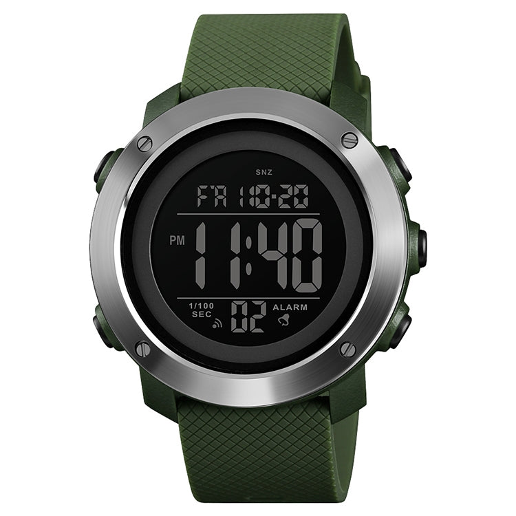 skmei-1416-multifunctional-outdoor-fashion-noctilucent-waterproof-steel-ring-digital-watch-army-green