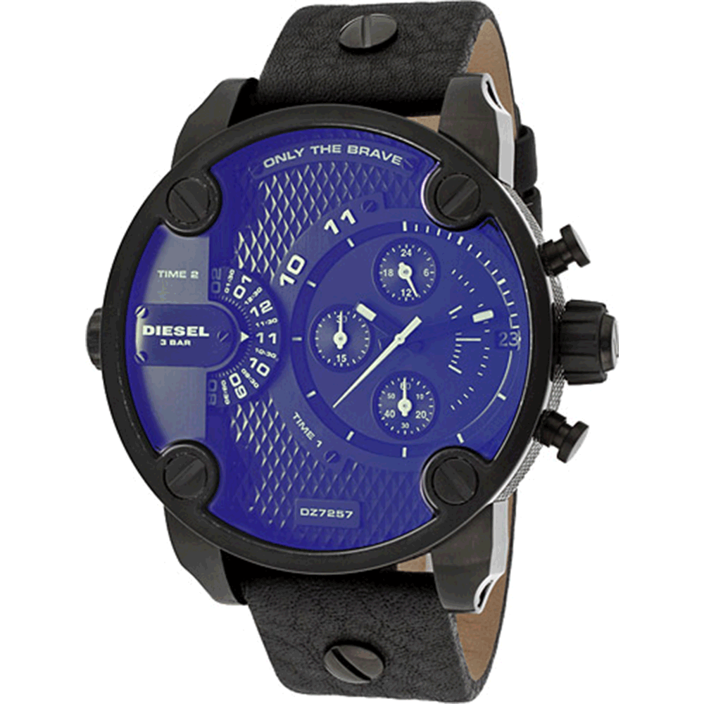 Diesel DZ7257 Little Daddy Chronograph Men's Watch – Blue Dial & Black Leather StrapDiesel DZ7257 Little Daddy Chronograph Men's Watch – Blue Dial & Black Leather Strap